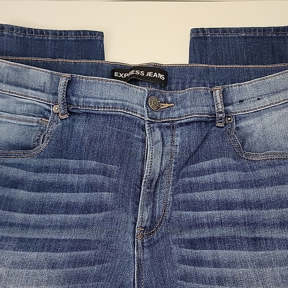 EXPRESS WMNS SZ 14 HIGH RISE LEGGINGS STRETCHY JEANS - Picture 2 of 12